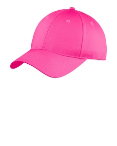 Port Authority C914 Pink-Six-Panel Unstructured Twill Dad Hat Pink