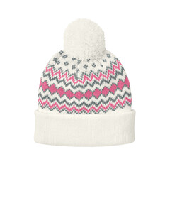 Port Authority C991 Natural-Alpine Pom Beanie Natural
