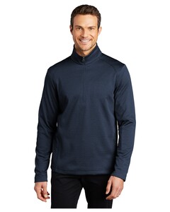 Port Authority F248 Navy-Diamond Heather Fleece 1/4-Zip Pullover Navy