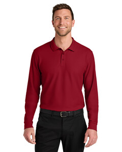 Port Authority K200LS Red-Wearever Signature Pique Long Sleeve Polo Red
