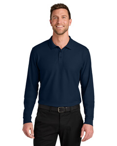 Port Authority K200LS Navy-Wearever Signature Pique Long Sleeve Polo Navy