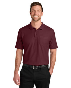 Port Authority K200P Maroon-Wearever Signature Pique Pocket Polo Maroon
