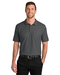 Port Authority K200P Gray-Wearever Signature Pique Pocket Polo Gray