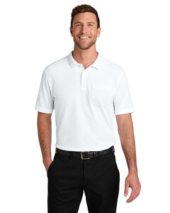Port Authority K200P White-Wearever Signature Pique Pocket Polo White