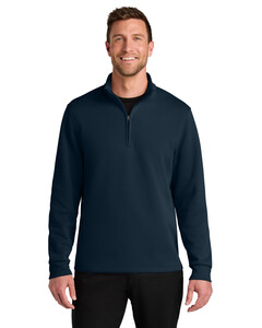 Port Authority K210 Navy-Wearever Signature Double Pique 1/4-Zip Navy