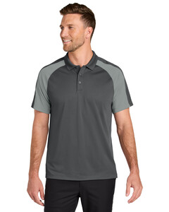 Port Authority K247 Gray-Wearever Performance Pique Colorblock Polo Shirt Gray