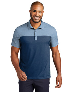 Port Authority K831 Blue-Fine Pique Blend Blocked Polo Shirt Blue
