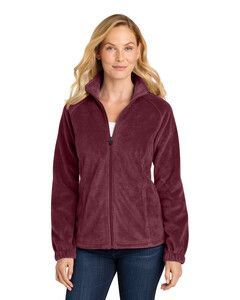 Port Authority L190 Maroon-Women's Plush Fleece Full-Zip Jacket  Maroon