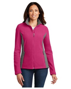 Women's Colorblock Value Fleece Jacket Pink Port Authority L216 Pink