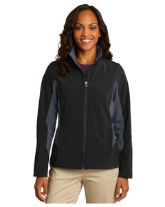 Women's Core Colorblock Soft Shell Jacket Black Port Authority L318 Black