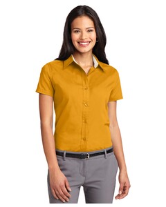 Women's Short-Sleeve Easy Care Shirt Yellow Port Authority L508 Yellow