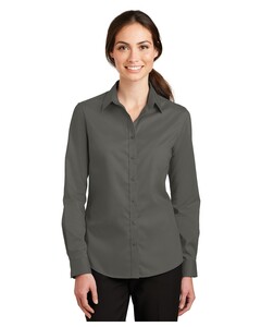 Port Authority L663 Gray-Women's SuperPro  Twill Shirt Gray