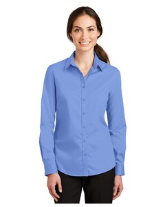 Port Authority L663 Blue-Women's SuperPro  Twill Shirt Blue