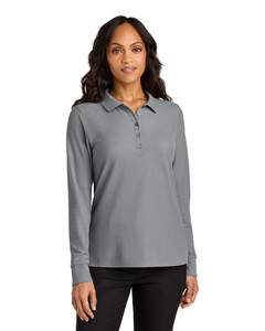Port Authority LK200LS Gray-Women's Wearever Signature Pique Long Sleeve Polo Gray