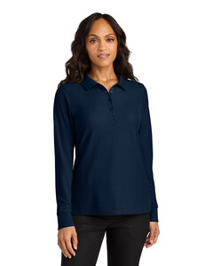 Port Authority LK200LS Navy-Women's Wearever Signature Pique Long Sleeve Polo Navy