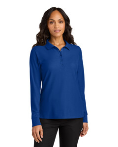 Port Authority LK200LS Blue-Women's Wearever Signature Pique Long Sleeve Polo Blue