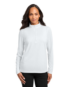 Port Authority LK241 White-Women's Wearever Performance Pique 1/4-Zip White