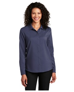 Women's Long Sleeve Performance Staff Shirt Navy Port Authority LW401 Navy