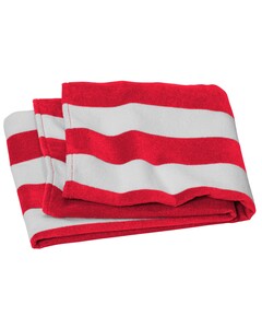 Value Cabana Stripe Beach Towel Red Port Authority PT45 Red