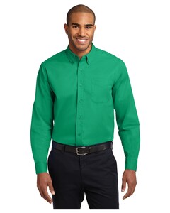 Port Authority S608ES Green-Extended Size Long Sleeve Easy Care Shirt Green
