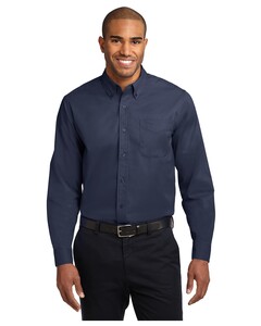 Port Authority S608ES Navy-Extended Size Long Sleeve Easy Care Shirt Navy