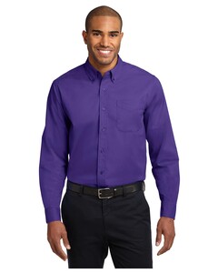 Port Authority S608ES Purple-Extended Size Long Sleeve Easy Care Shirt Purple
