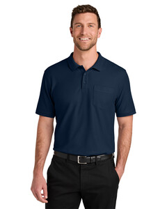 Port Authority TLK200P Navy-Tall Wearever Signature Pique Pocket Polo Navy