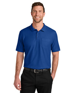 Port Authority TLK200P Blue-Tall Wearever Signature Pique Pocket Polo Blue