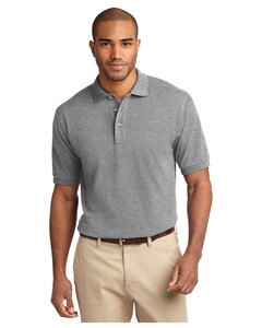 Tall Pique Knit Polo Shirt Heather Port Authority TLK420 Heather