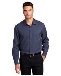 Long Sleeve Performance Staff Shirt Navy Port Authority W401 Navy