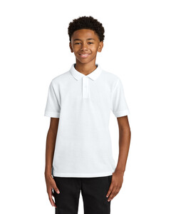 Port Authority Y200 White-Youth Wearever Signature Pique Polo  White