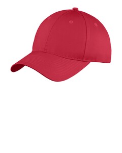 Port Authority YC914 Red-Youth Six-Panel Unstructured Twill Hat Red