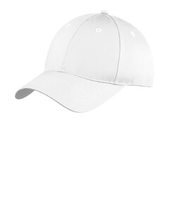 Port Authority YC914 White-Youth Six-Panel Unstructured Twill Hat White