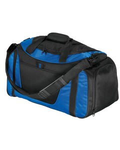 Port & Co BG1040 Blue-Improved Two-Tone Small Duffel Bag Blue
