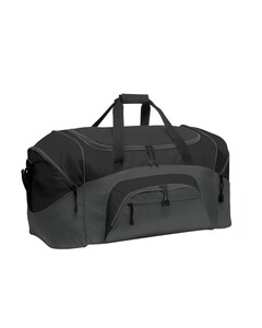 Port & Co BG99 Black-Colorblock Sport Duffel Black