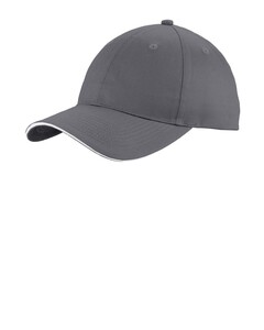 Port & Co C919 Gray-Unstructured Sandwich Bill Cap Gray
