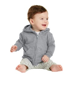 Port & Co CAR78IZH Gray-Infant Full-Zip Hoodie Gray