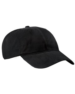 Port &amp; Co CP77 Black-Brushed Twill Low Profile Dad Hat Black