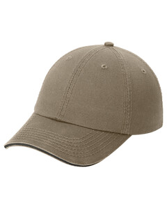 Port & Co CP79 Brown-Washed Twill Sandwich Bill Cap Brown