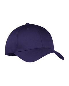 Port &amp; Co CP80 Purple-Six-Panel Twill Cap Purple