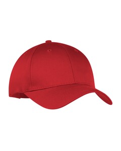 Port & Co CP80 Red-Six-Panel Twill Cap Red