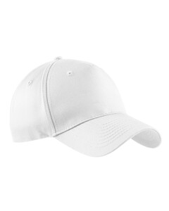Port & Co CP86 White-Five-Panel Twill Cap White