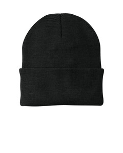 Port & Co CP90 Black-Knit Beanie Black