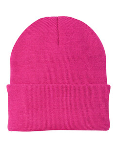 Port & Co CP90 Pink-Knit Beanie Pink