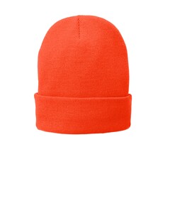 Port & Co CP90L Orange-Fleece-Lined Beanie Orange