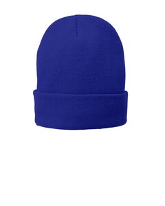 Port &amp; Co CP90L Blue-Fleece-Lined Beanie Blue