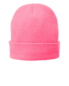 Port & Co CP90L Pink-Fleece-Lined Beanie Pink