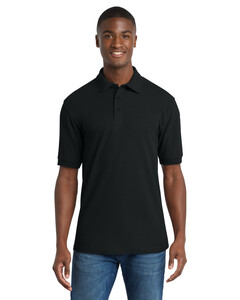 Port & Co KP155 Black-50/50 Pique Polo Shirt Black