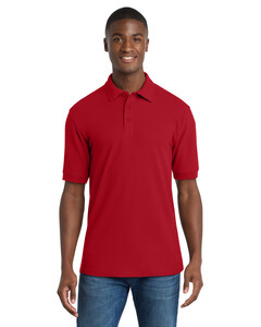 Port &amp; Co KP155 Red-50/50 Pique Polo Shirt Red