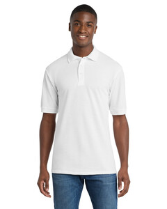 Port & Co KP155 White-50/50 Pique Polo Shirt White